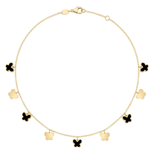 Lantisor Aur 14 K Fluturasi Black