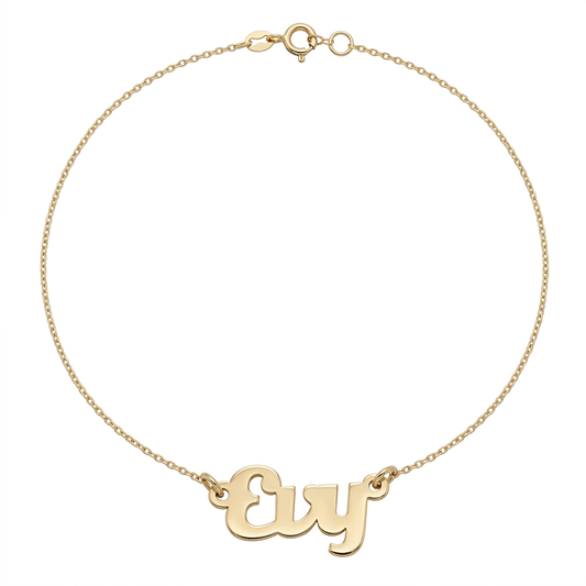 Nume Aur 14K Nume EVY cu lantisor