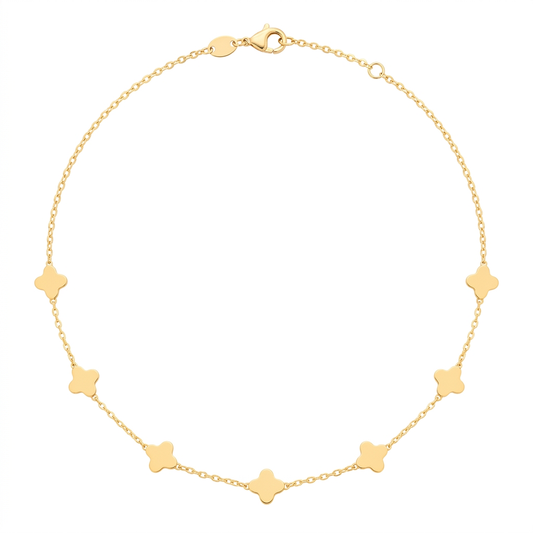 Lantisor Aur 14 K Trifoi Galbeni