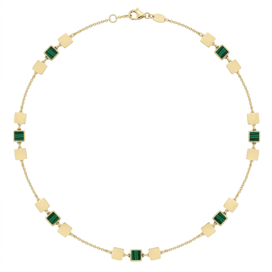 Lantisor Aur 14 K Green elements