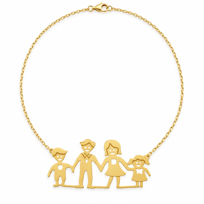 Lantisor Aur 14 K Familia - Tata, Mama, Baiat si Fata