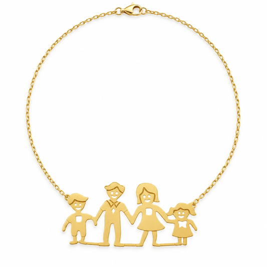 Lantisor Aur 14 K Familia - Tata, Mama, Baiat si Fata