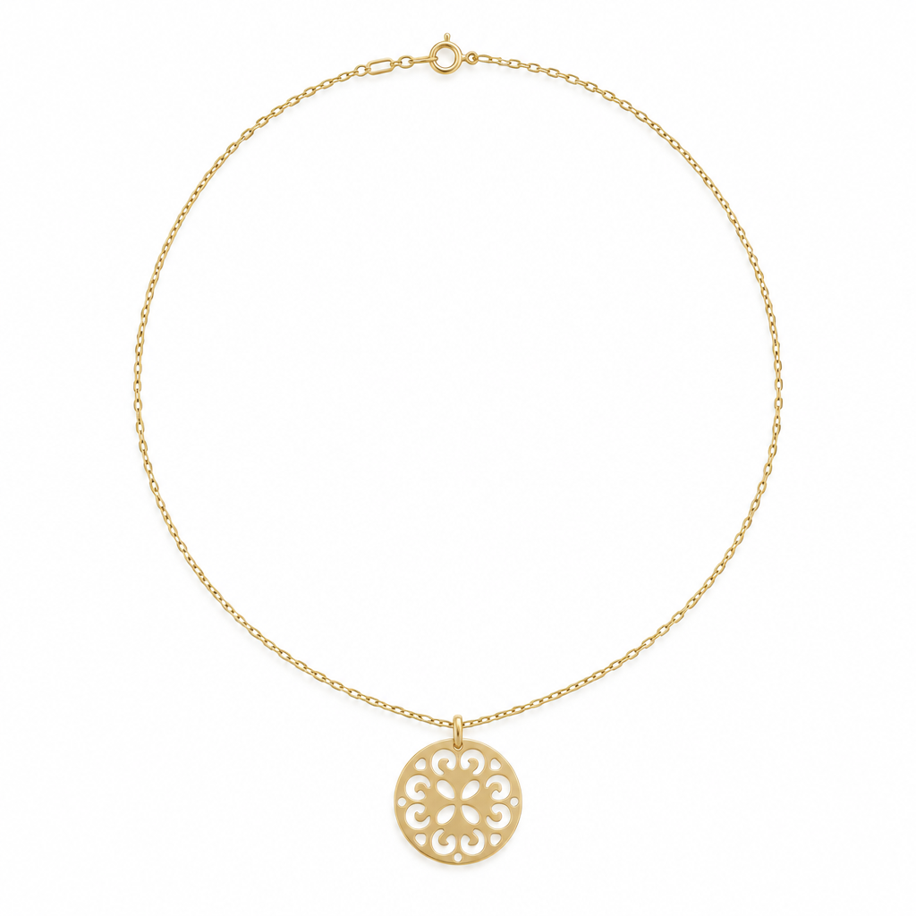 Lantisor Aur 14 K "Mandala - Floare"