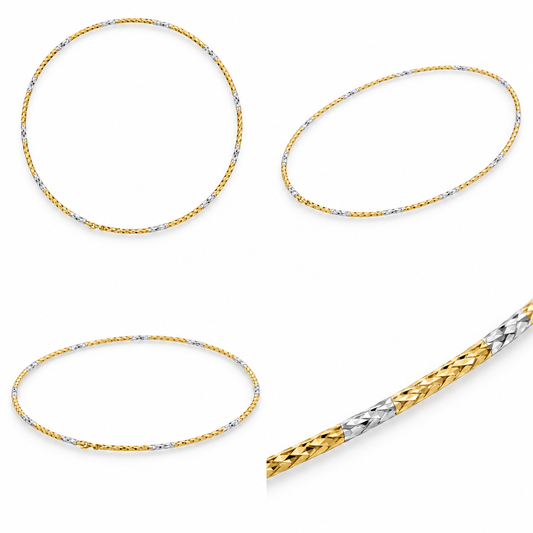 Lant Aur 14 K bicolor plat