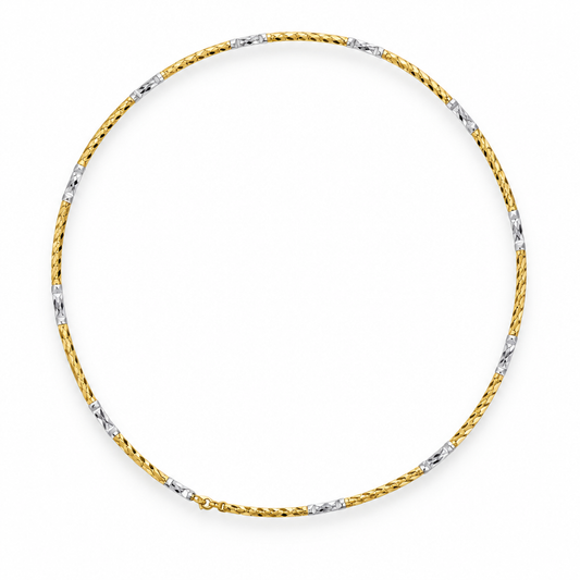 Lant Aur 14 K bicolor plat