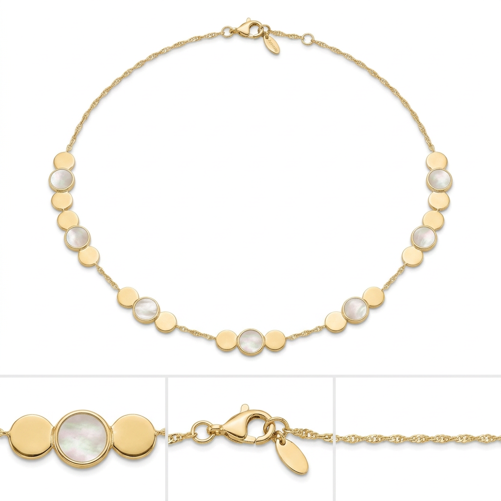 Lantisor Aur 14K dama Madre Perla