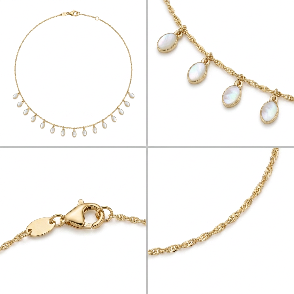 Lantisor Aur 14K Madre Perla Sidef