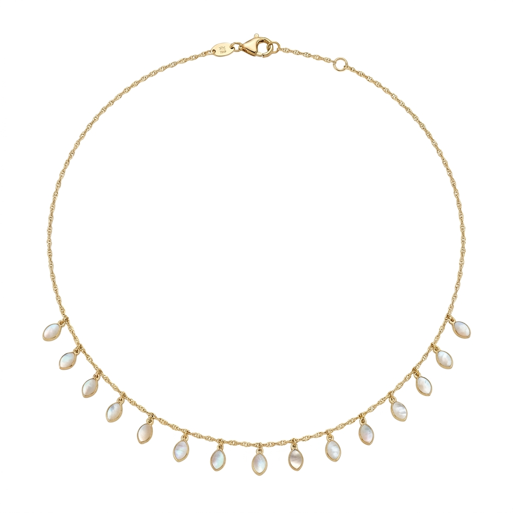 Lantisor Aur 14K Madre Perla Sidef