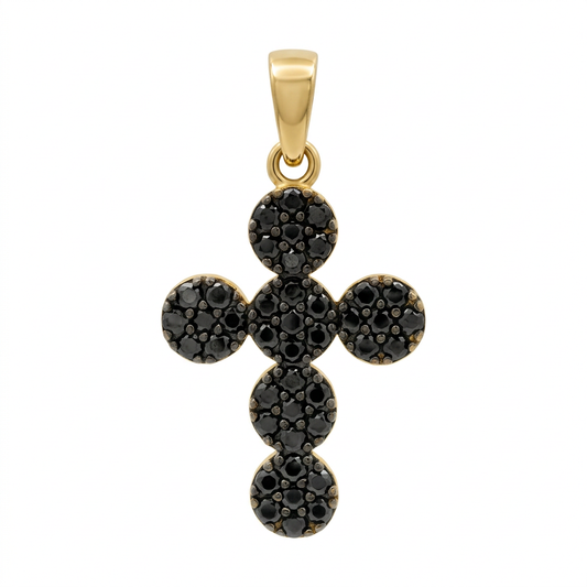 Pandantiv Aur 14K Cruciulita Black Divine