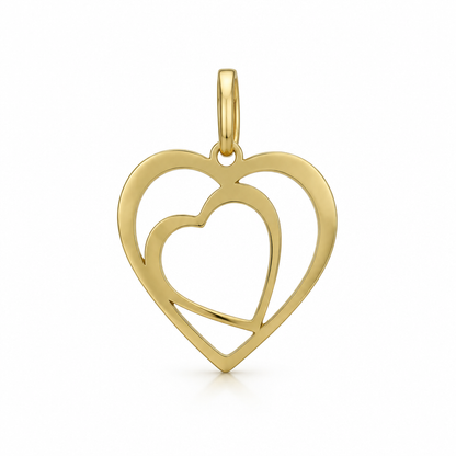 Pandantiv Aur 14 K martisor "2 Inimi"
