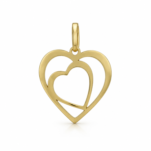 Pandantiv Aur 14 K martisor "2 Inimi"