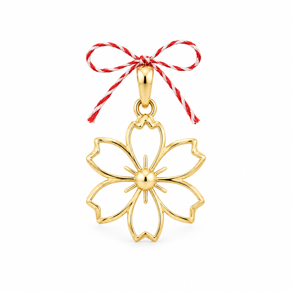 Pandativ Aur 14 K martisor Floare mare