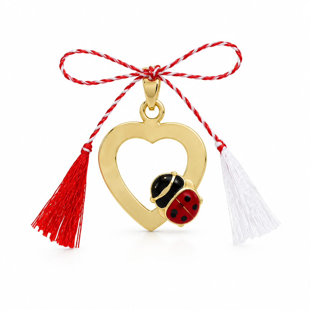 Pandativ Aur 14 K martisor "Inima si Gargarita"