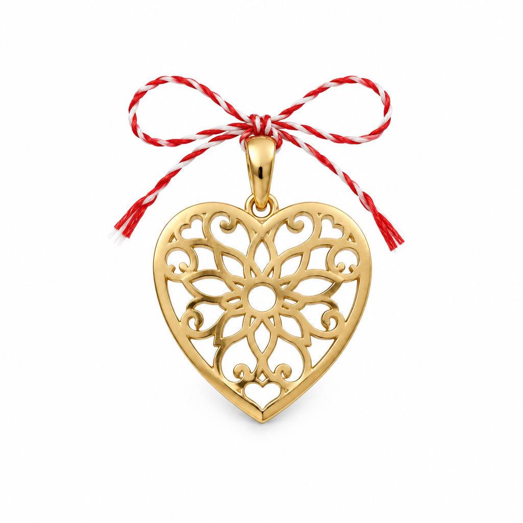 Pandativ Aur 14 K martisor Inima Mandala