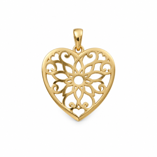 Pandativ Aur 14 K martisor Inima Mandala