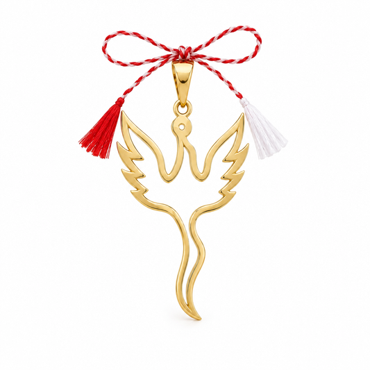 Pandativ Aur 14 K martisor "Pasarea Phoenix"