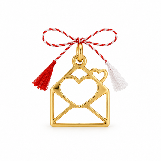 Pandativ Aur 14 K martisor "Plicul Iubirii"