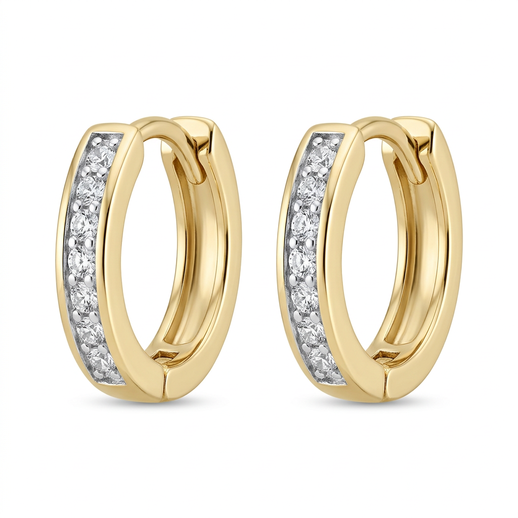 Cercei Aur 14K copii Creole Whity