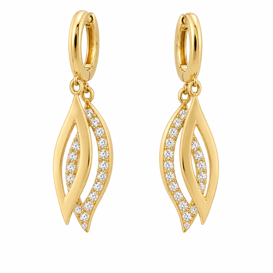 Cercei aur 14 K dama Pandantive Frunza