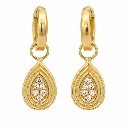 Cercei aur 14 K dama lacrima