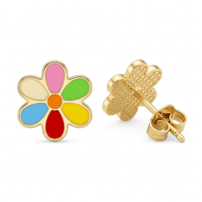 Cercei Aur 14K surub copii Floare