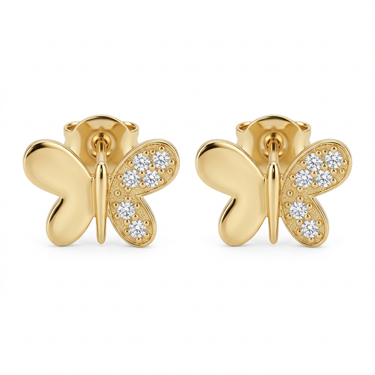 Cercei Aur 14K surub dama Libelula Mare / Mica