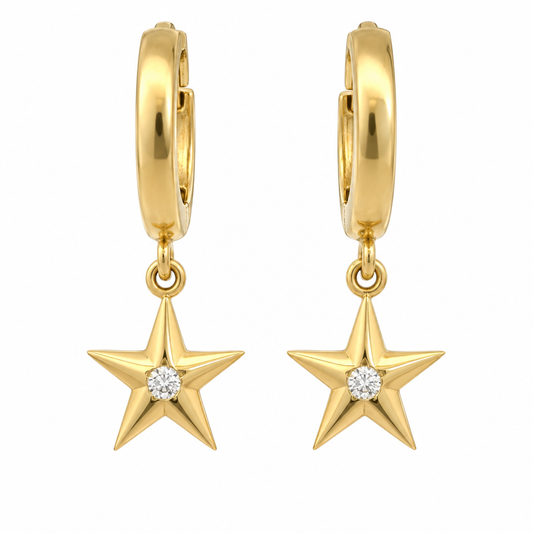 Cercei Aur 14 K dama Steluta