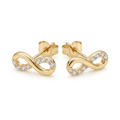 Cercei Aur 14K surub dama Infinit Halfy Little
