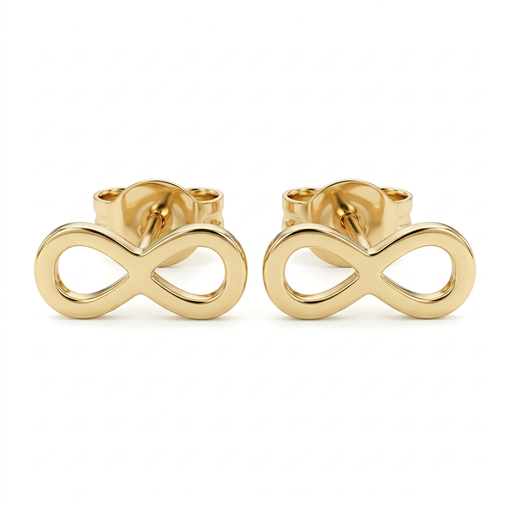 Cercei Aur 14K surub dama Infinity