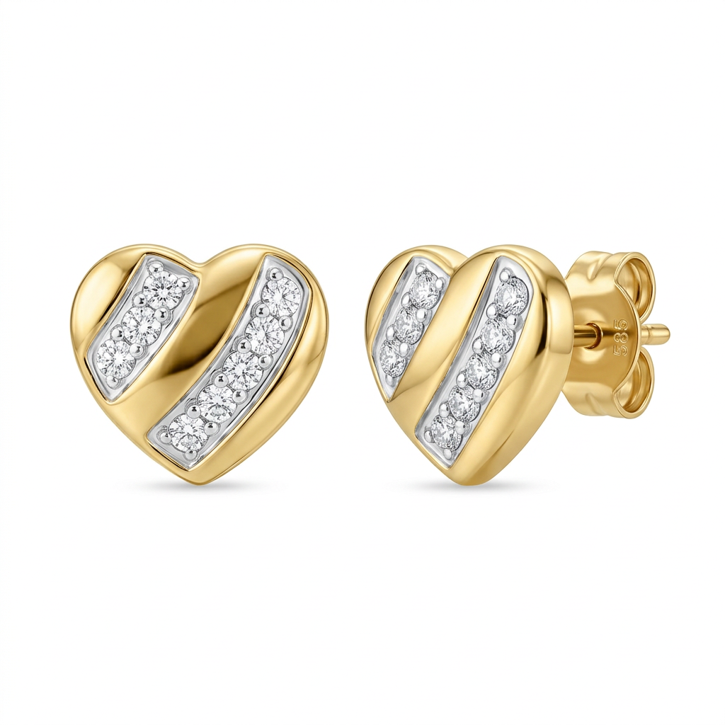 Cercei Aur 14K surub dama Inima Lovly