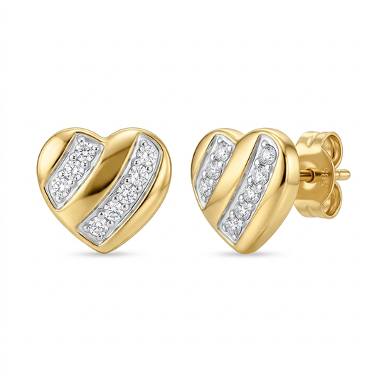 Cercei Aur 14K surub dama Inima Lovly