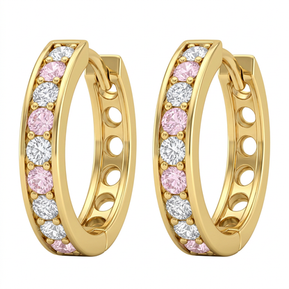 Cercei Aur 14K copii Creole  Whit Rose Bigi