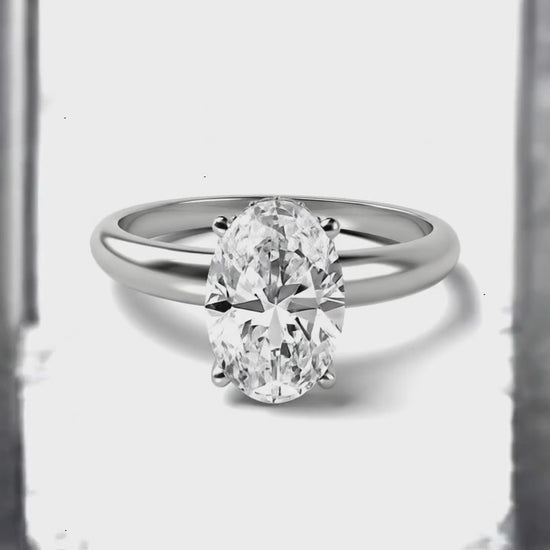 Inel Logodna cu Diamante Oval Brilliant 071 GIA