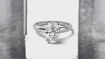 Inel Logodna cu Diamante Oval Brilliant 071 GIA