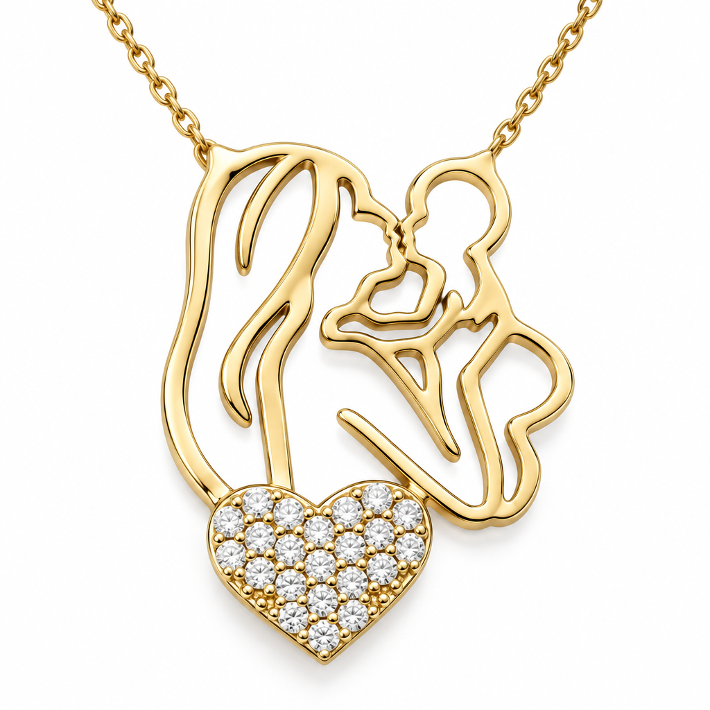 Lantisor dama Aur 14 K Mama si copilul Inima