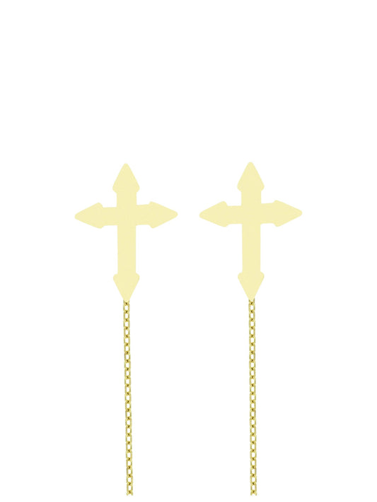 Cercei cu lantisor "Cruciulita simpla"