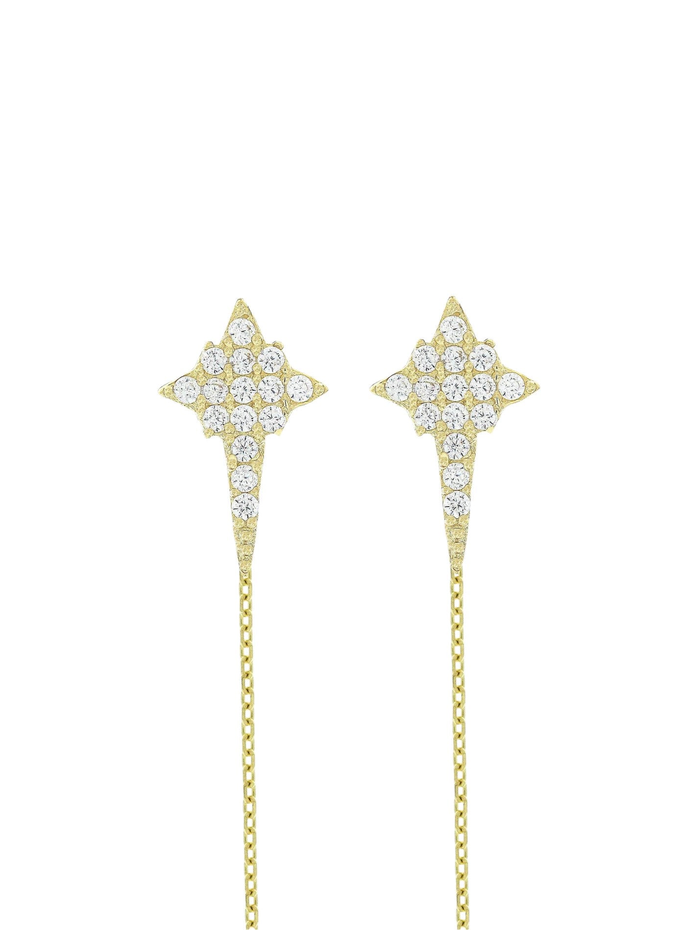 Cercei cu lantisor "Crucifix - pietre zirconia"