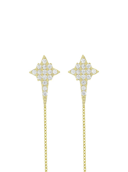 Cercei cu lantisor "Crucifix - pietre zirconia"