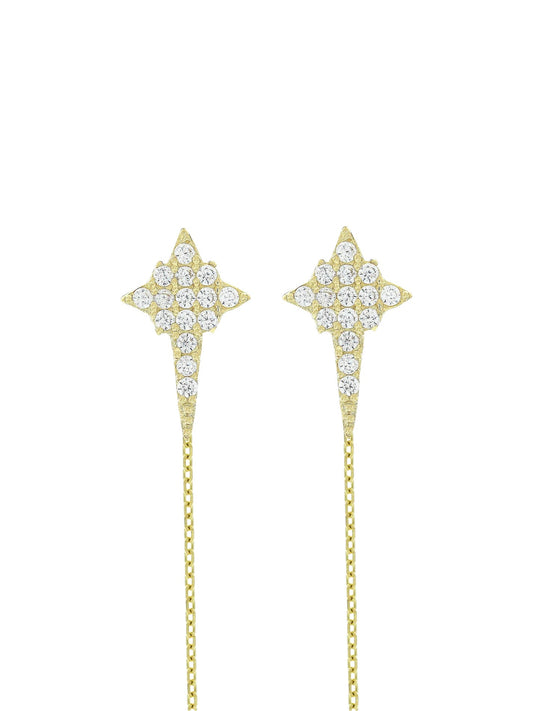 Cercei cu lantisor "Crucifix - pietre zirconia"