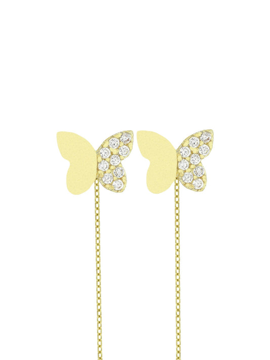 Cercei lantisor "Fluture cu pietre zirconia"