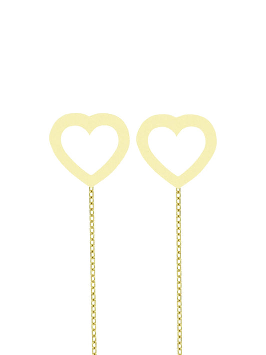 Cercei cu lantisor "Inima simpla"