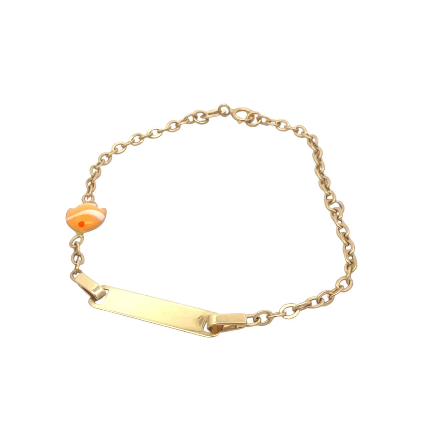 Bratara copii "Pestisor portocaliu" cu placuta - Antonia Gold