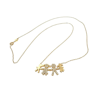 Lantisor Familia - Tata, Mama si Copii (B+F) cu pietre - Antonia Gold