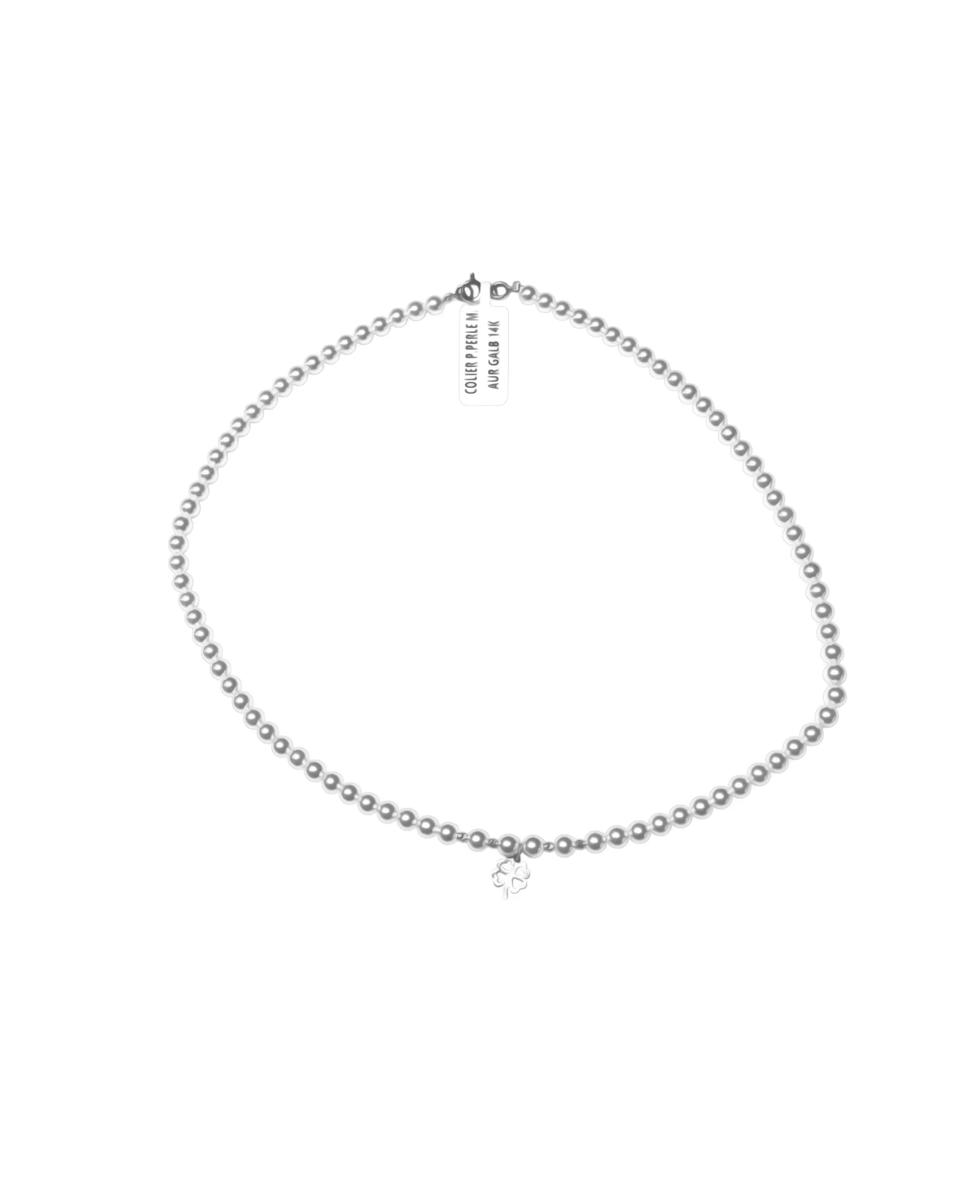 Colier perle de cultura si Aur - Trifoi - Antonia Gold