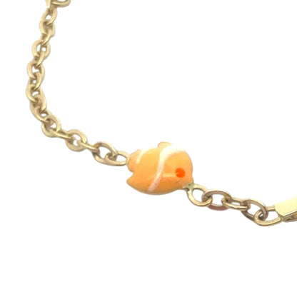 Bratara copii "Pestisor portocaliu" cu placuta - Antonia Gold