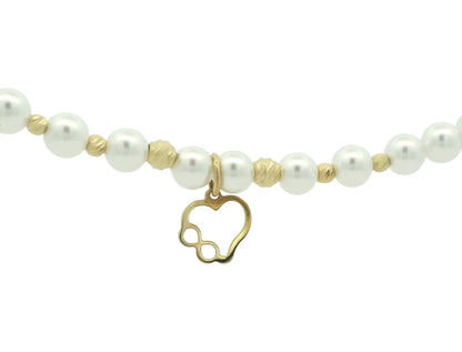 Colier perle de cultura si Aur - Inima cu Infinit - Antonia Gold