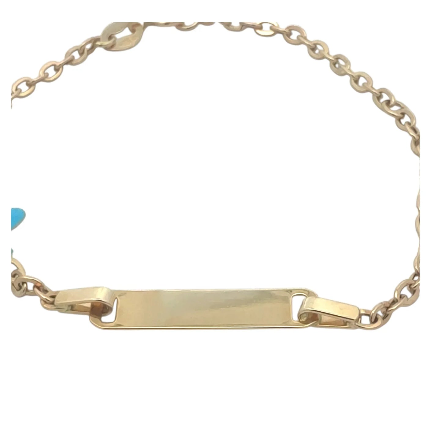 Bratara copii "Avion alb-albastru deschis" cu placuta - Antonia Gold