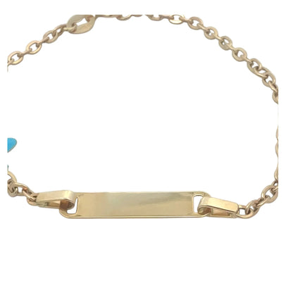 Bratara copii "Avion alb-albastru deschis" cu placuta - Antonia Gold