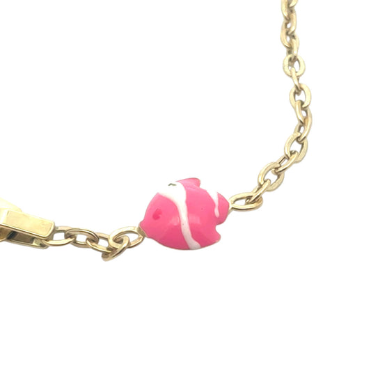 Bratara copii  "Pestisor roz" cu placuta