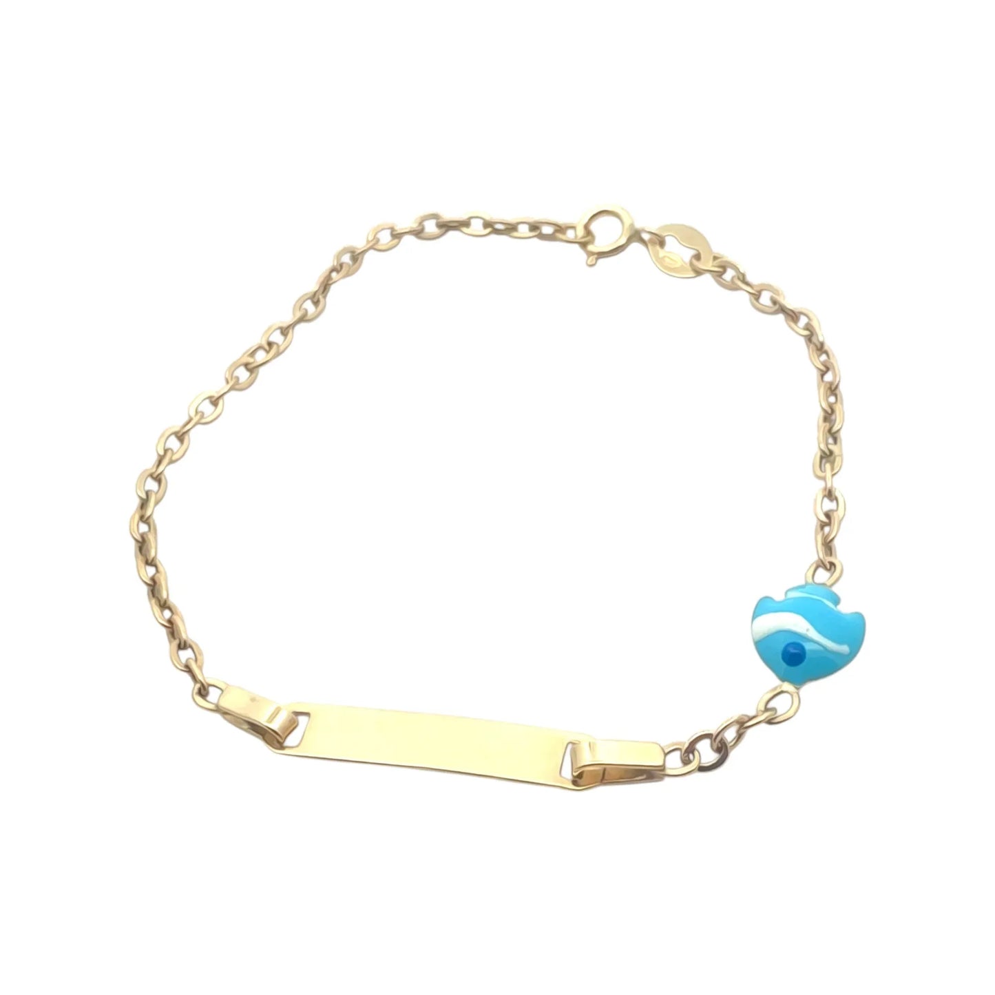 Bratara copii "Pestisor albastru" cu placuta - Antonia Gold